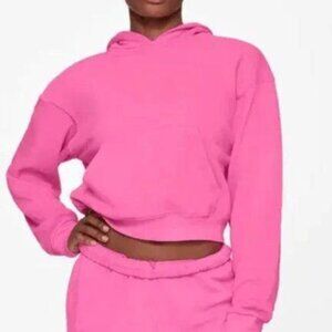 Skims Drapey French Terry Pullover Hoodie Hot Pink S